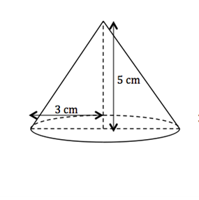 Exemple de calcul du volume d'un cône de révolution