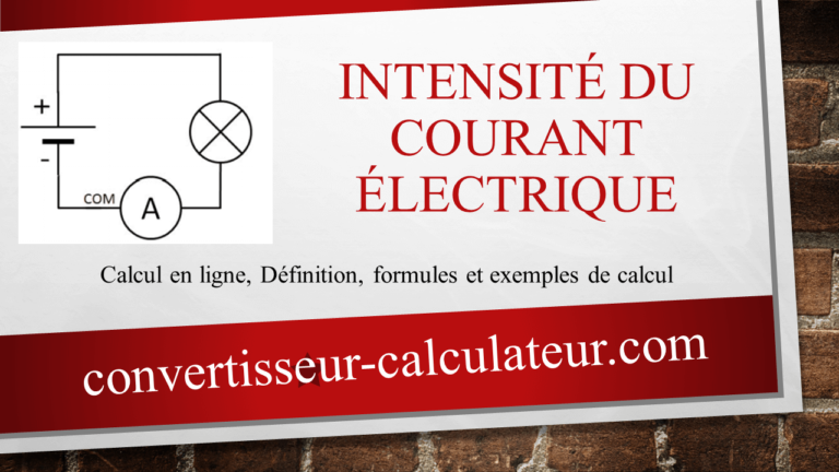 Calcul de l’intensité du courant électrique en ligne