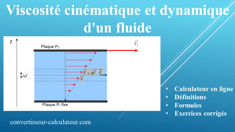 Calcul de viscosité cinématique et dynamique d'un fluide