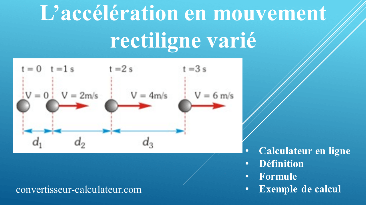 Calcul de l’accélération en mouvement rectiligne varié