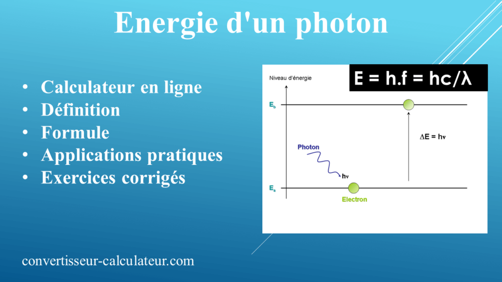 Calculer l’énergie d’un photon : formule et 3 exercices