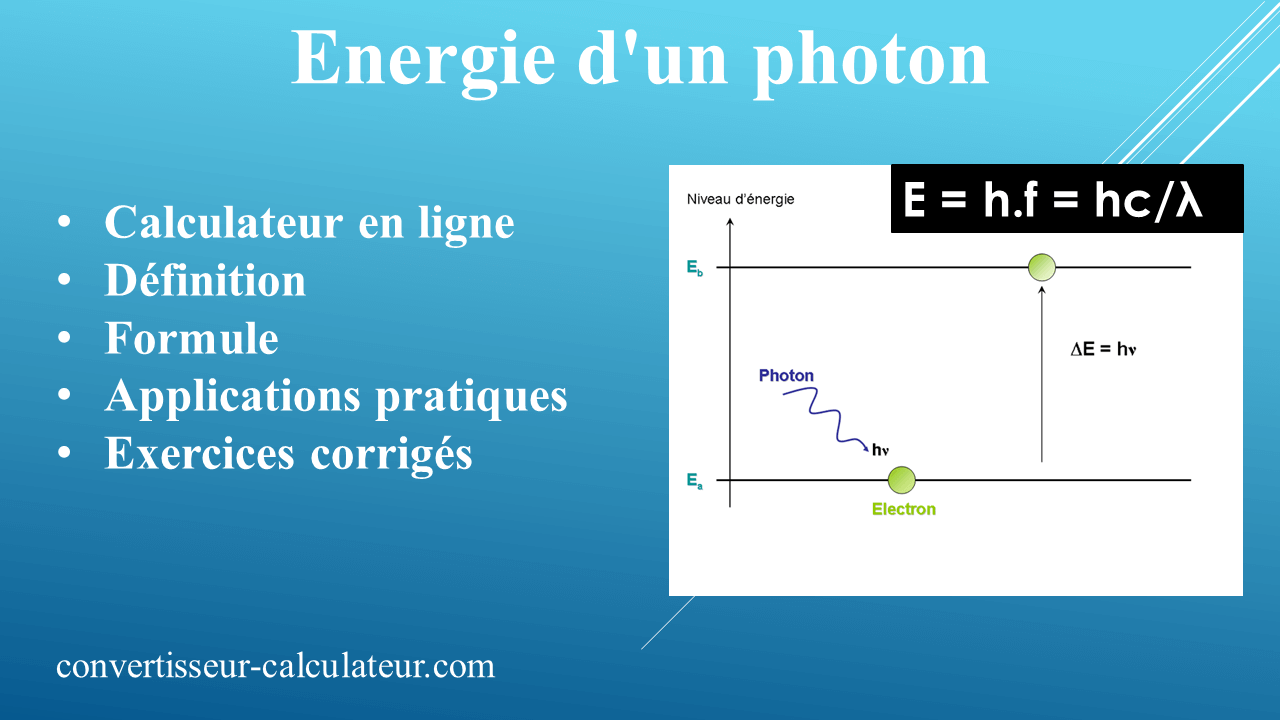 Calculer l'énergie d'un photon : formule et 3 exercices