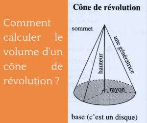 Volume d'un cône de révolution : Calculateur en ligne, définition et exemples de calcul